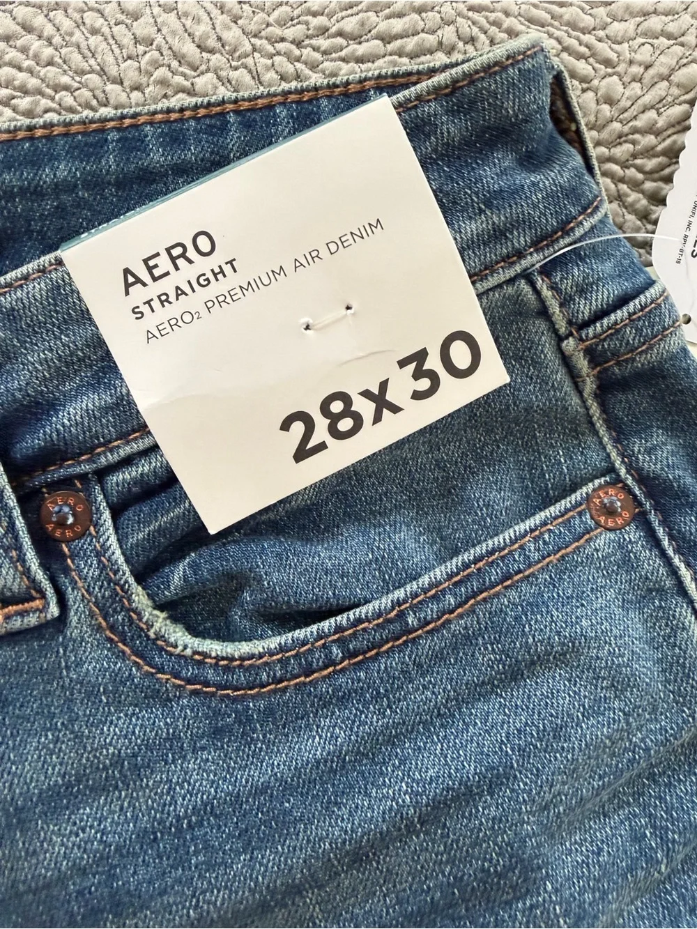 Aeropostale Men's Straight Jeans in Medium Blue Wash